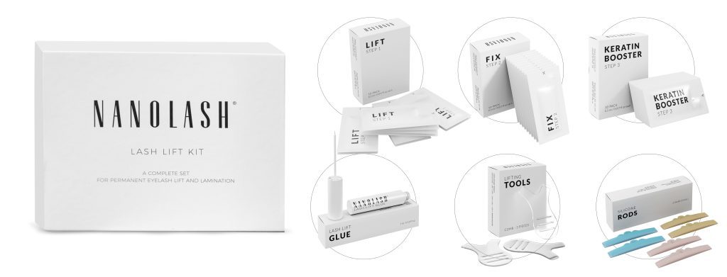 Σετ ανύψωσης και πλαστικοποίησης βλεφαρίδων nanolash